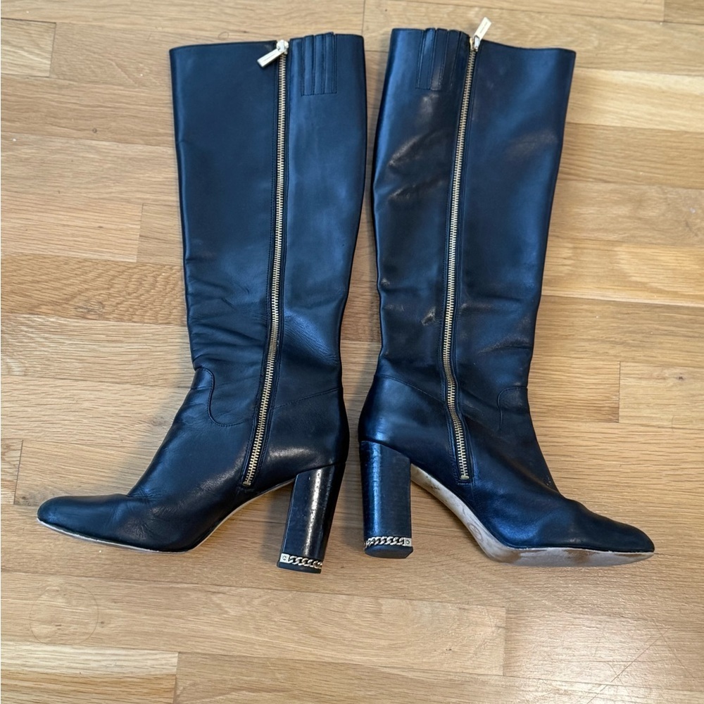 Michael Kors size 10M women's Elegant Black Leather Knee-High Boots - Picture 5 of 9